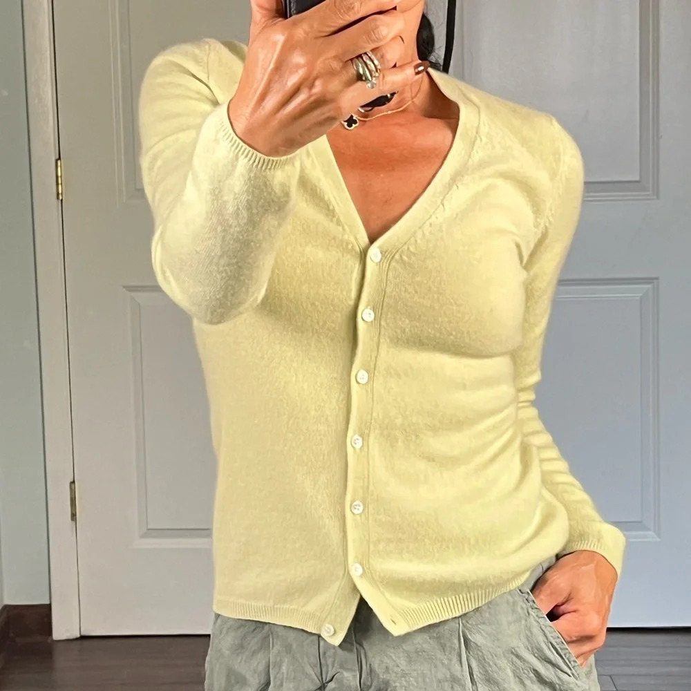 Ann Taylor 100% cashmere v neck cardigan sweater size XS - Picture 4 of 11